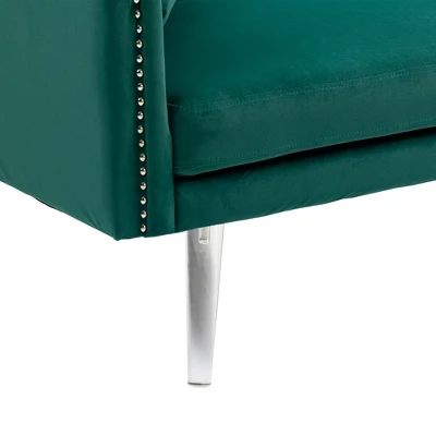 Modern Velvet Upholstered Loveseats Sofa With 2 Pillows-ModernLuxe - Image 14