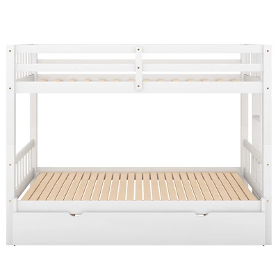 Twin Over Twin Pull-out Bunk Bed With Trundle Bed And Ladder-ModernLuxe - Image 5