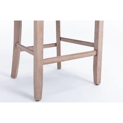 Set Of 2 Velvet Upholstered Barstools With Button Tufted Decoration, Chrome Nailhead Trim And Wooden Legs-ModernLuxe - Image 12