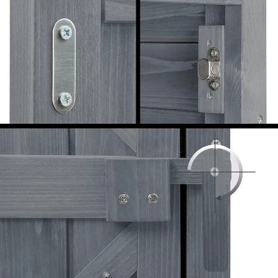 Outdoor Wooden Storage Sheds Fir Wood Lockers With Workstation-ModernLuxe - Image 8