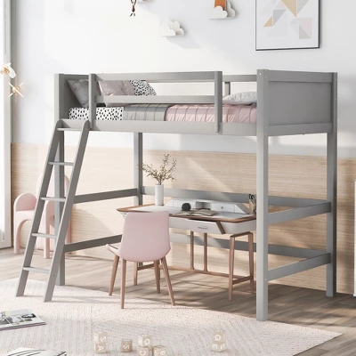 Twin Size Wood Loft Bed With Ladder-ModernLuxe - Image 8