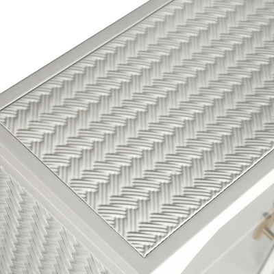 27.56" 3-Tier Storage Shelf Glass Door Wall Cabinet With Characteristic Woven Pattern - ModernLuxe - Image 8