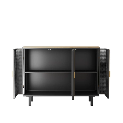 40.35" Contemporary Sideboard With 3 Doors, Dark Gray - ModernLuxe - Image 5