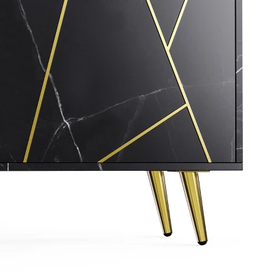 Modern TV Stand For 65" TV With Large Storage, Black - ModernLuxe - Image 11